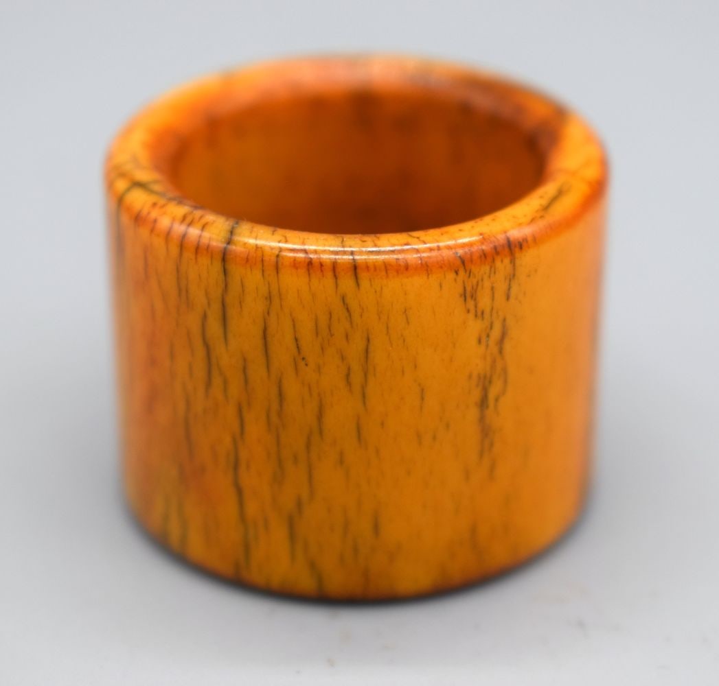 A Chinese hardstone Archers ring 3 x 2.5 cm. (1 of 3)