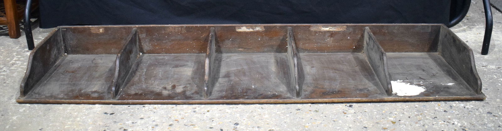 A set of Vintage Post office wooden sorting trays 147 x 41 cm.: A set of Vintage Post office wooden sorting trays 147 x 41 cm.