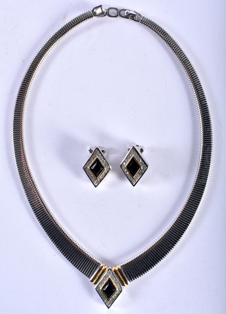 A silver tone necklace and earring set by Christian Dior (45g) (3) (1 of 6)