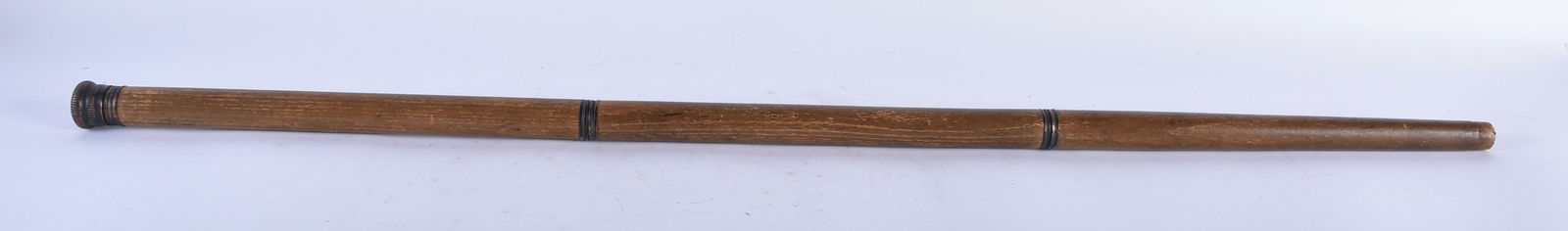 A RARE ANTIQUE COMBINATION WALKING CANE the top opening to reveal a tiny toasting glass, the central (1 of 5)