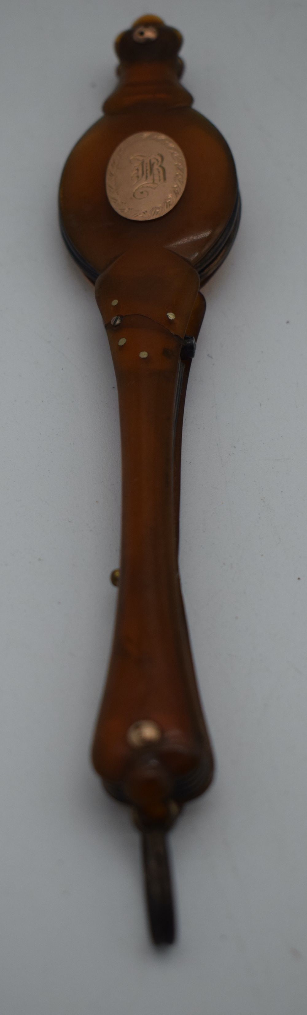 A LARGE PAIR OF ANTIQUE LORGNETTES. 36 grams. 15 cm x 12 cm extended. (1 of 3)