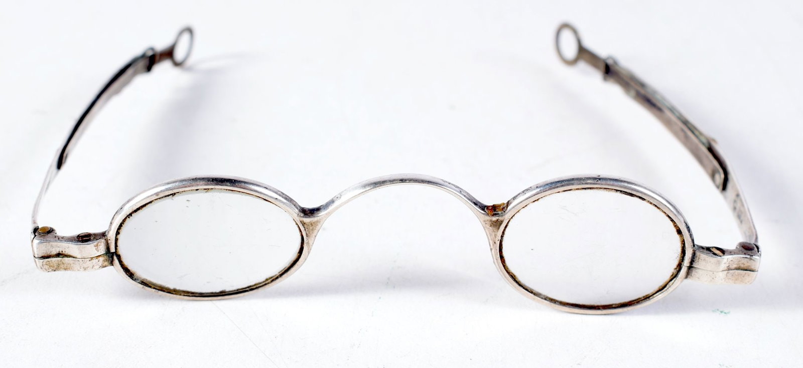 A Pair of Georgian Silver Framed  Wig Spectacles with Extending Arms.  Hallmarked Birmingham.  12.1c (1 of 4)