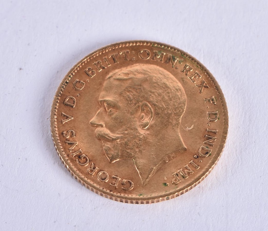 A Gold Half Sovereign dated 1912.  1.89cm diameter, weight 3.98g (1 of 2)