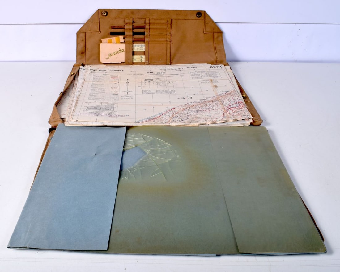 A rare collection of WW2 Maps of the Tobruk together with canvas map case (1 of 11)