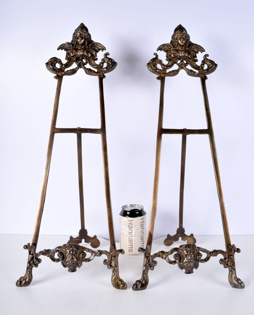 A pair of brass easels 59 x 23 cm (2) (1 of 4)