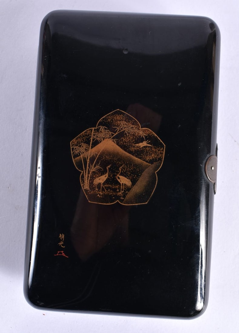 AN EARLY 20TH JAPANESE MEIJI PERIOD NAMIKI LACQUER CASE Attributed to Dunhill, painted with panels o (1 of 5)