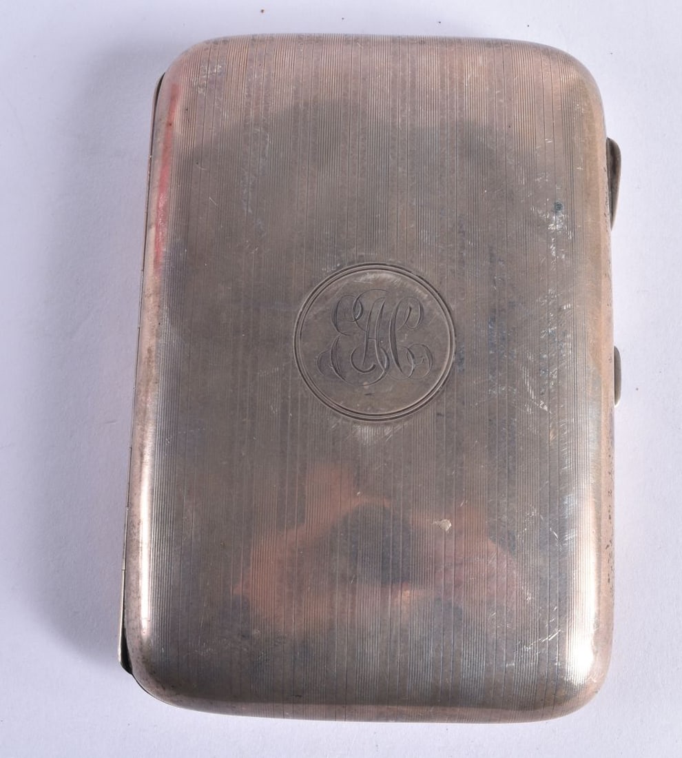 AN ART DECO SILVER CIGARETTE BOX. 169 grams. 9 cm x 13 cm. (1 of 5)