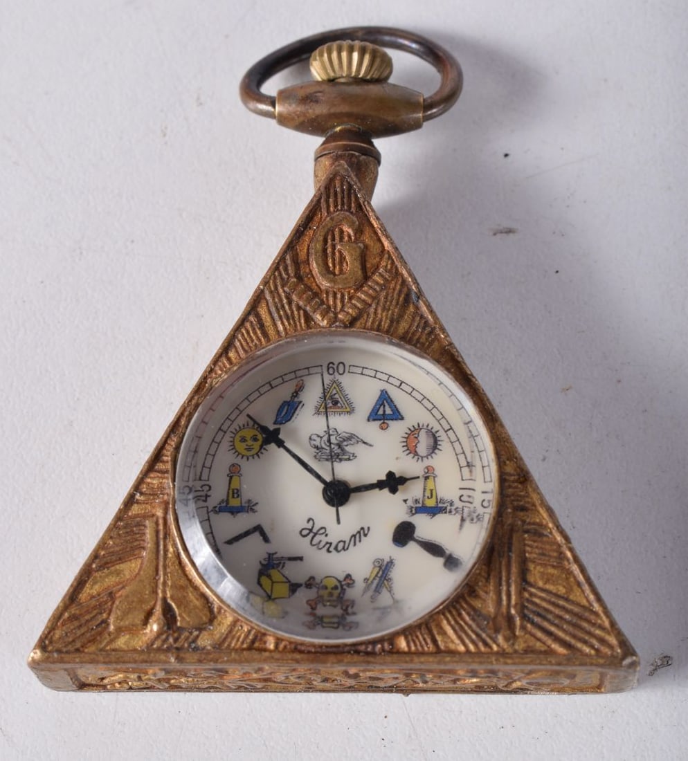 A Masonic Pocket Watch. 6.2cm x 4.9cm, working: A Masonic Pocket Watch. 6.2cm x 4.9cm, working