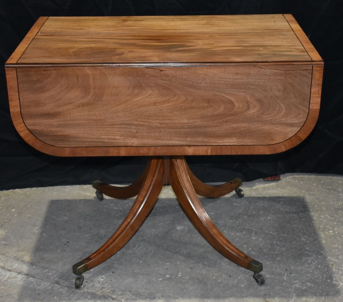 An antique one drawer drop leaf Sofa table 70 x 104 x 84 cm. (1 of 5)