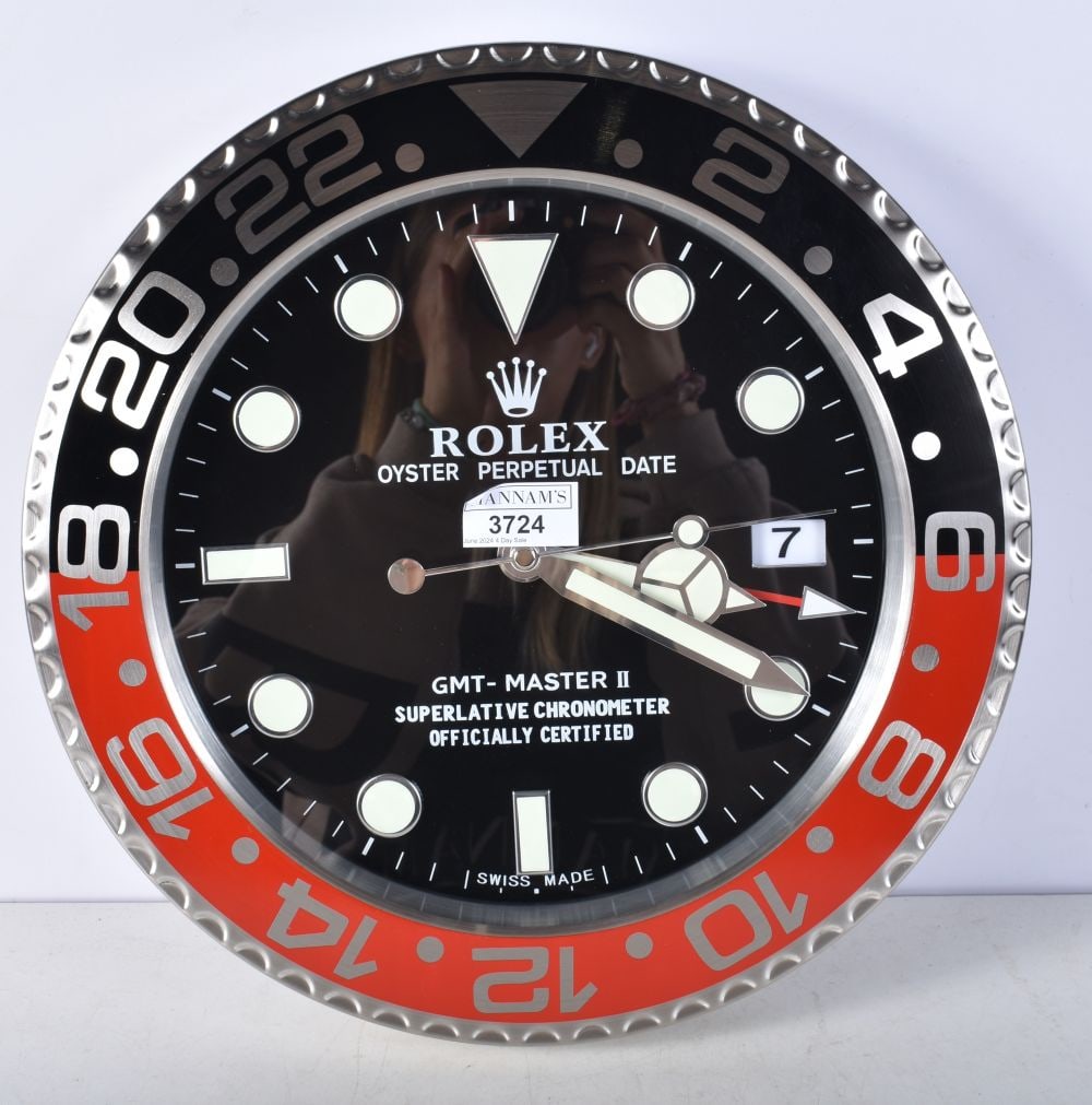 A Contemporary Rolex dealership wall clock 34 cm (1 of 1)