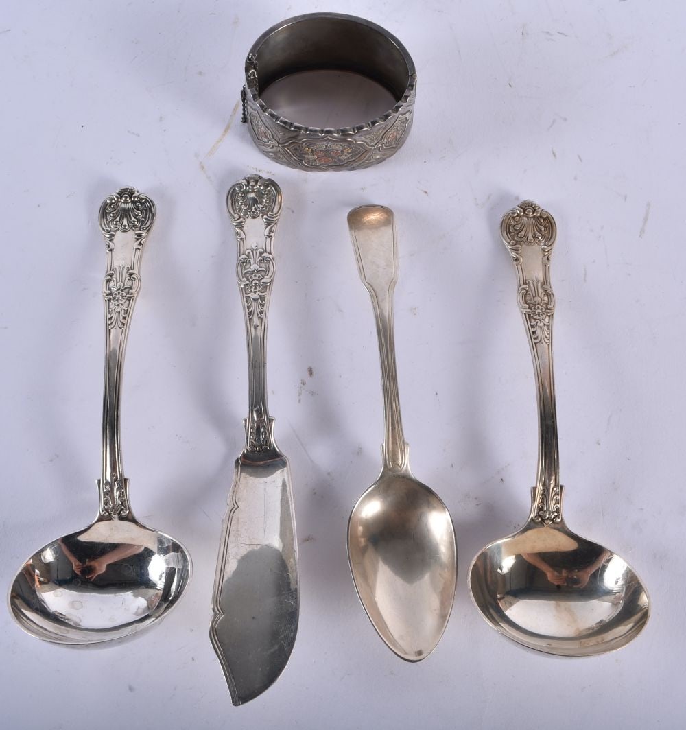 ASSORTED ANTIQUE SILVERWARE. 305 grams. (qty) (1 of 9)