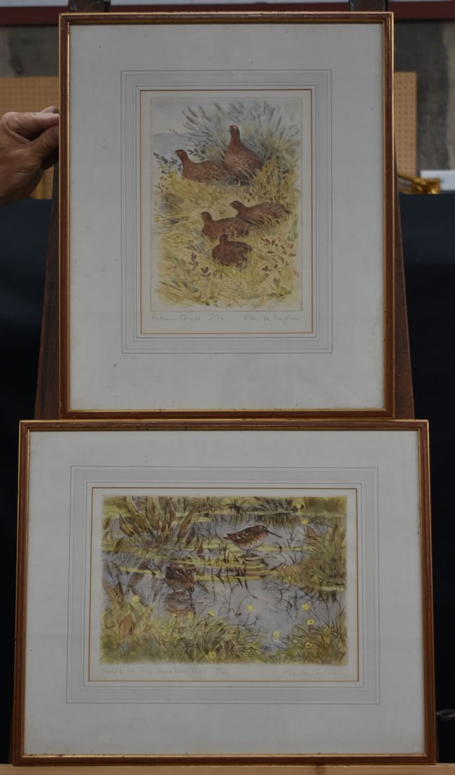 A pair of framed prints by Peter Partington (20th Century) 23 x 32cm. (2) (1 of 5)