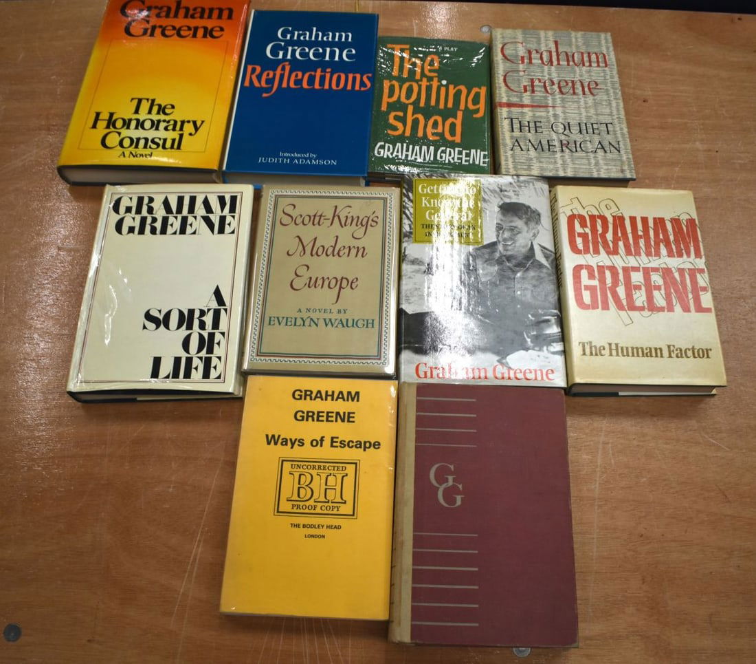 Eight Graham Greene First Editions and a Proof Copy of Ways to Escape.  (9) (1 of 9)