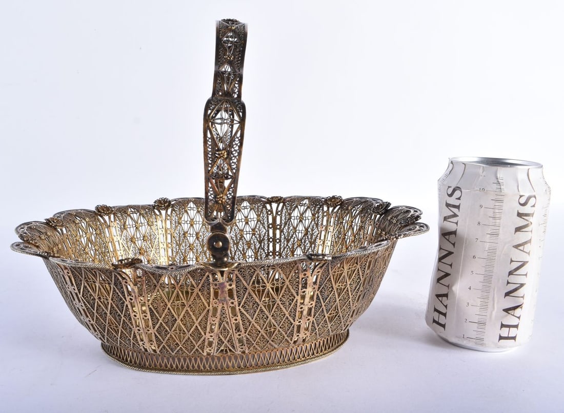 A Very Rare 17th/18th Century South American Peruvian Silver Basket