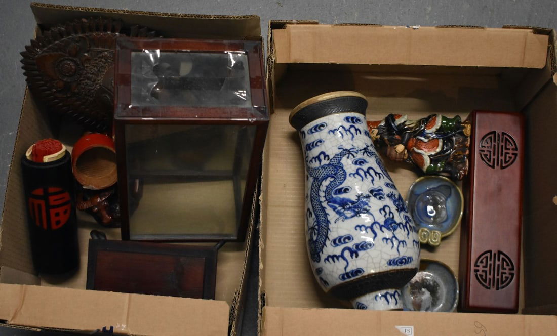 TWO CRATES OF ASIAN COLLECTABLES. (qty) (1 of 4)