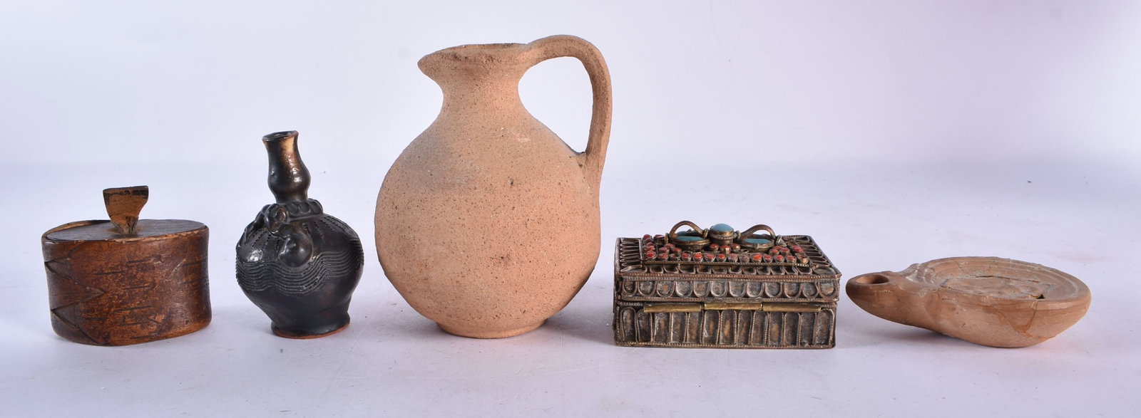 TWO ANTIQUITIES together with a prisoner of war box and dice etc. (qty): TWO ANTIQUITIES together with a prisoner of war box and dice etc. (qty)