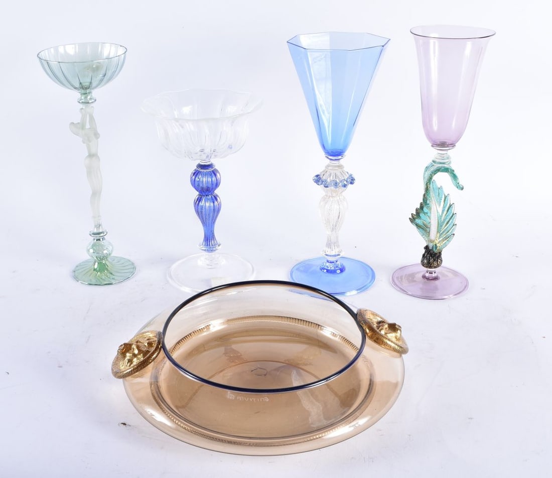 FIVE FINE LA MURRINA MURANO GLASS. Largest 30 cm high. (5) (1 of 13)