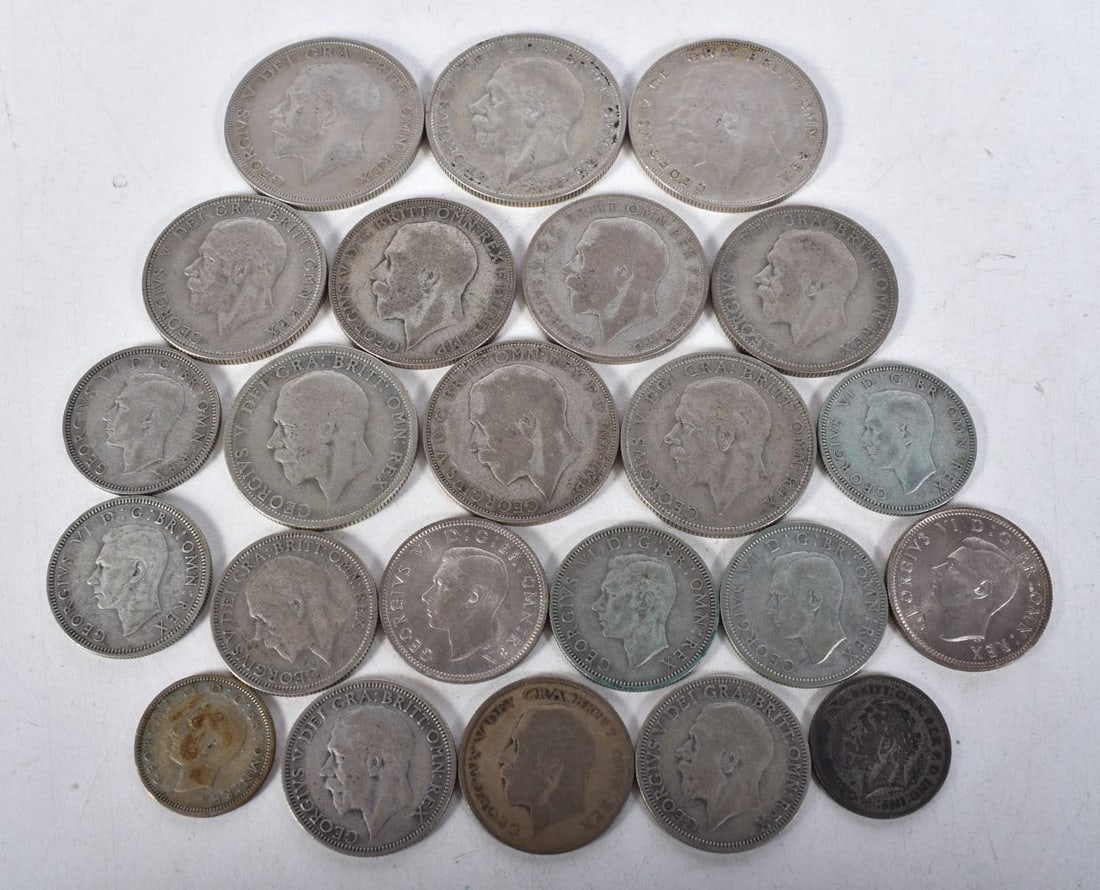 A Quantity od Pre 1947 British Silver Coins. weight 186g (qty) (1 of 2)