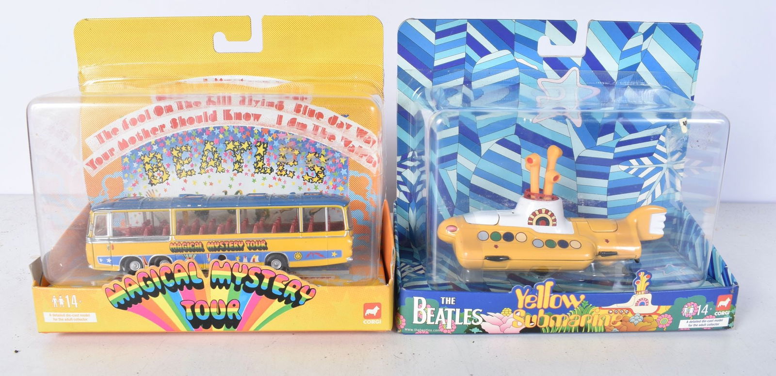 A boxed Corgi Beatles Magical mystery tour bus together with a boxed Corgi Yellow Submarine 16.5 x 1 (1 of 4)