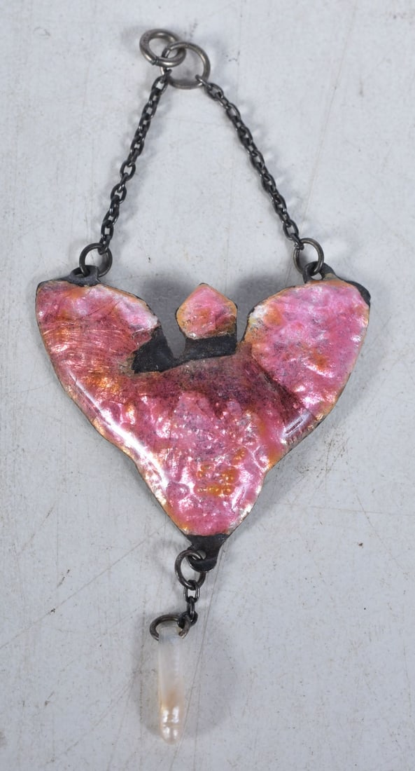 Arts And Crafts Enamel Drop Pendant 7g. 5 cm x 3.5 cm.: Arts And Crafts Enamel Drop Pendant 7g. 5 cm x 3.5 cm.