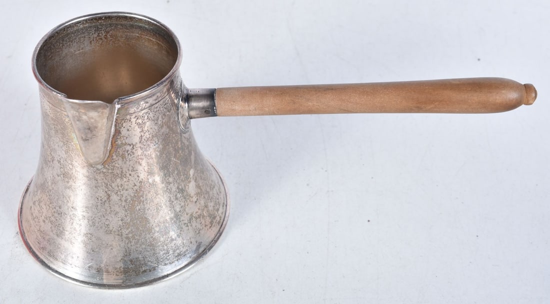 .800 continental silver hot chocolate pourer. 166 grams overall. 22.5 cm x 10 cm. (1 of 4)