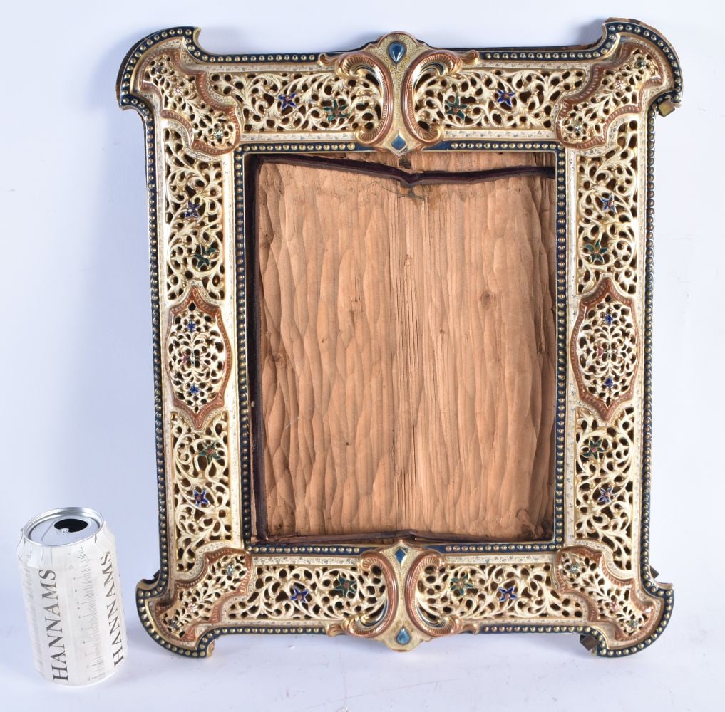 A VERY RARE LATE 19TH CENTURY HUNGARIAN FISCHER RETICULATED FRAME formed with Islamic style motifs. (1 of 6)