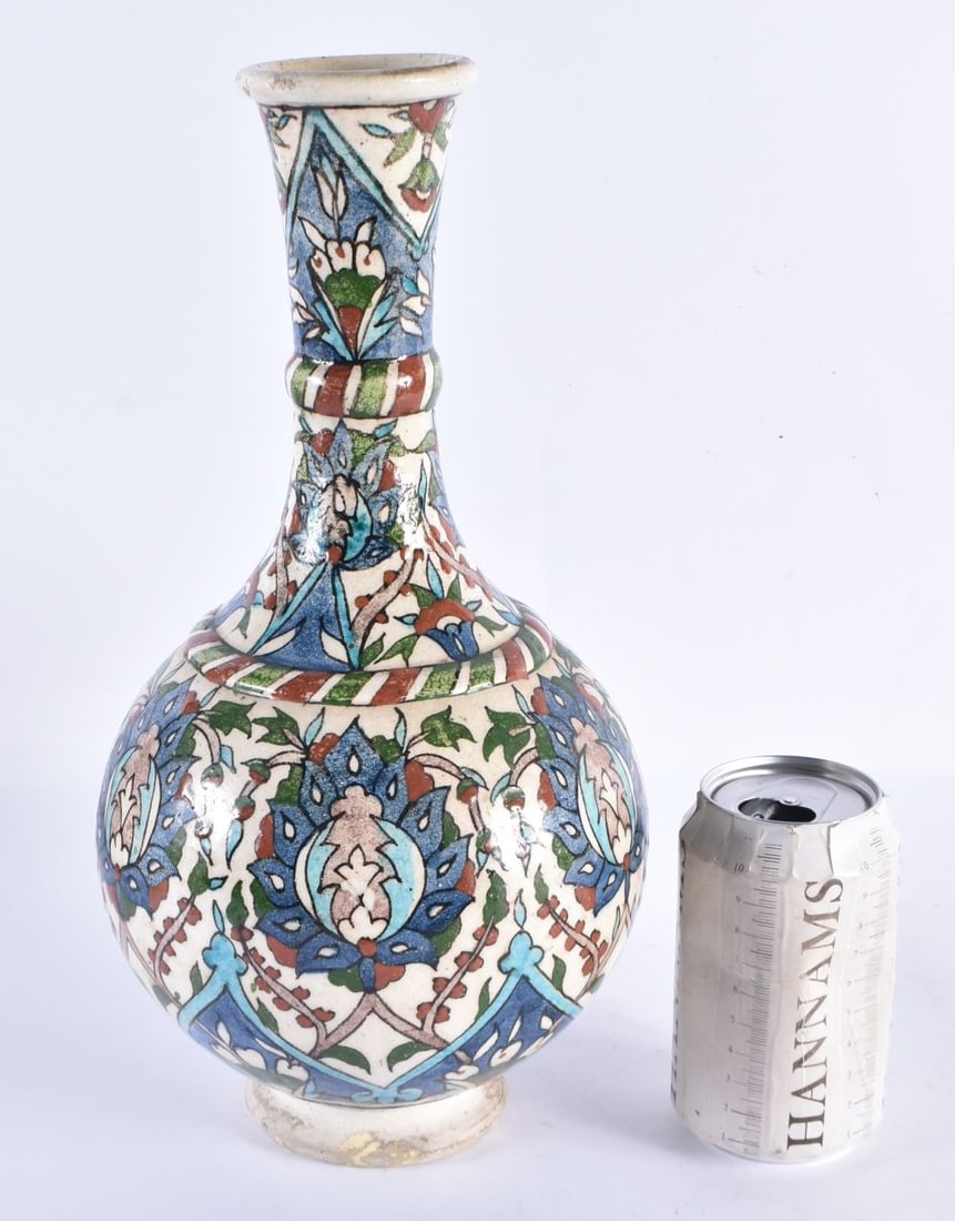 A PERSIAN IZNIK MIDDLE EASTERN VASE. 33 cm high. (1 of 6)