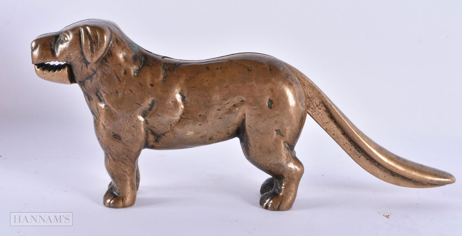 A VICTORIAN BRONZE DOG NUT CRACKER. 25 cm wide. (1 of 5)