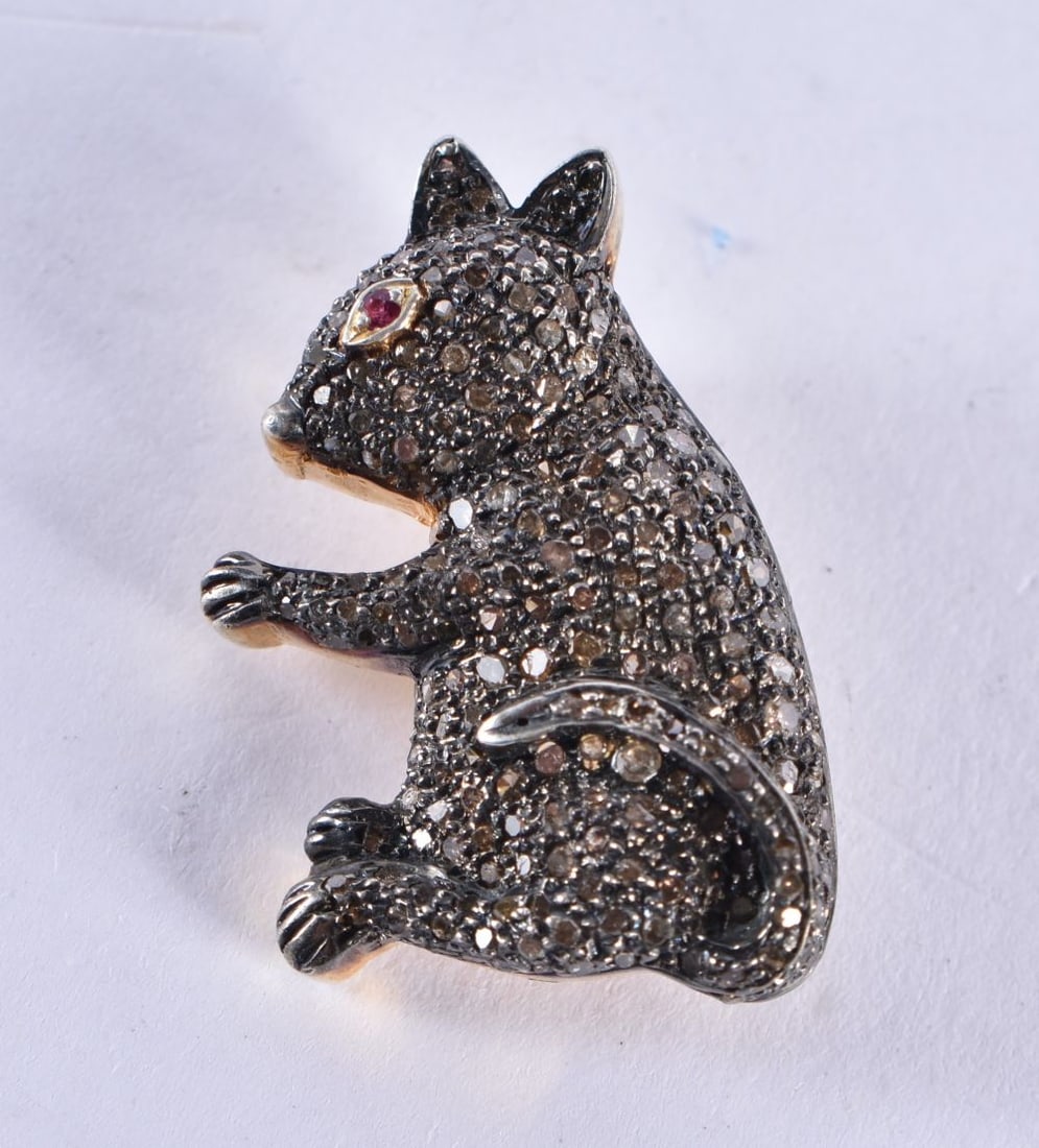 A DIAMOND KOALA BEAR BROOCH. 4.8 grams. 3 cm x 1.75 cm. (1 of 3)