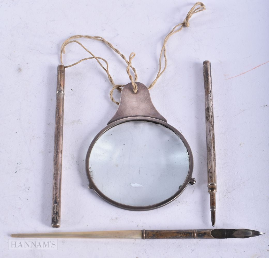 4 x .925 sterling silver desk accessories inc dipping nibs. 73 grams. (4) (1 of 3)