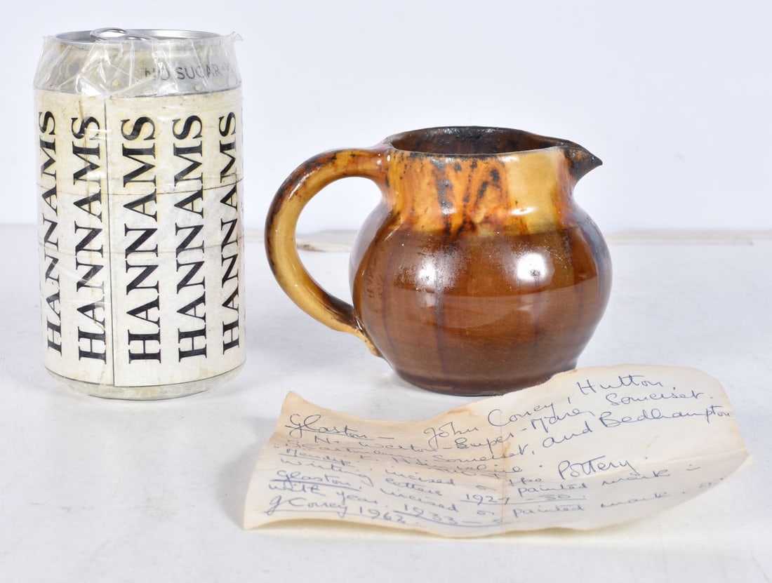 Circle of Bernard Leach a small jug by John Coney circa 1933 in the Glastonbury studio 8 cm: Circle of Bernard Leach a small jug by John Coney circa 1933 in the Glastonbury studio 8 cm