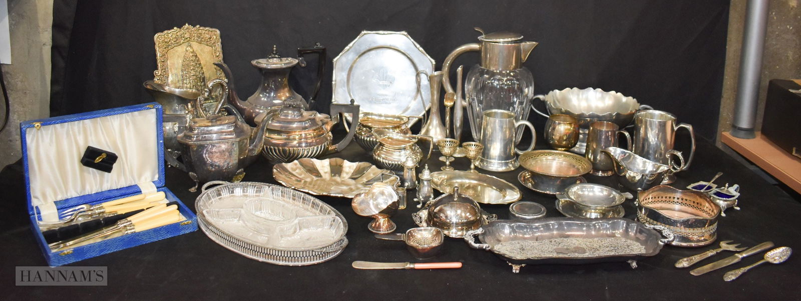 A collection of Silver plated and Indonesian Banka tin items (1 of 7)