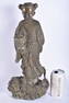 A LARGE CHINESE BRONZE FIGURE OF A WOMEN AND FISH. 41 cm high.