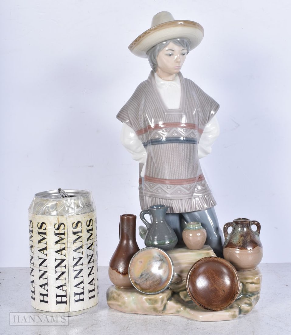 A LLadro figure of a Mexican boy 30cm.: A LLadro figure of a Mexican boy 30cm.