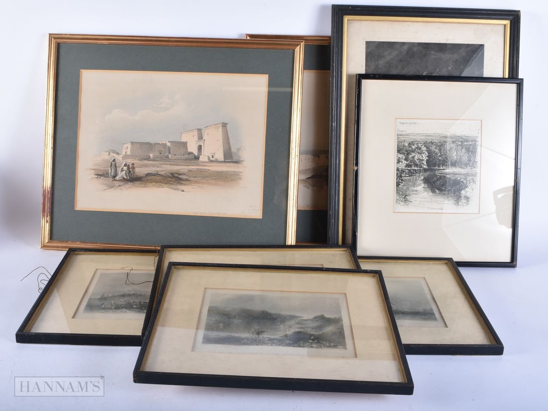 A PAIR OF 19TH CENTURY DAVID ROBERTS ENGRAVINGS together other engravings. (qty) (1 of 7)