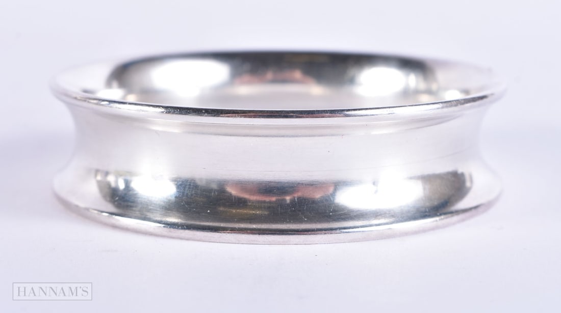 A DANISH GEORGE JENSEN SILVER BANGLE. 60 grams. 7 cm wide. (1 of 3)