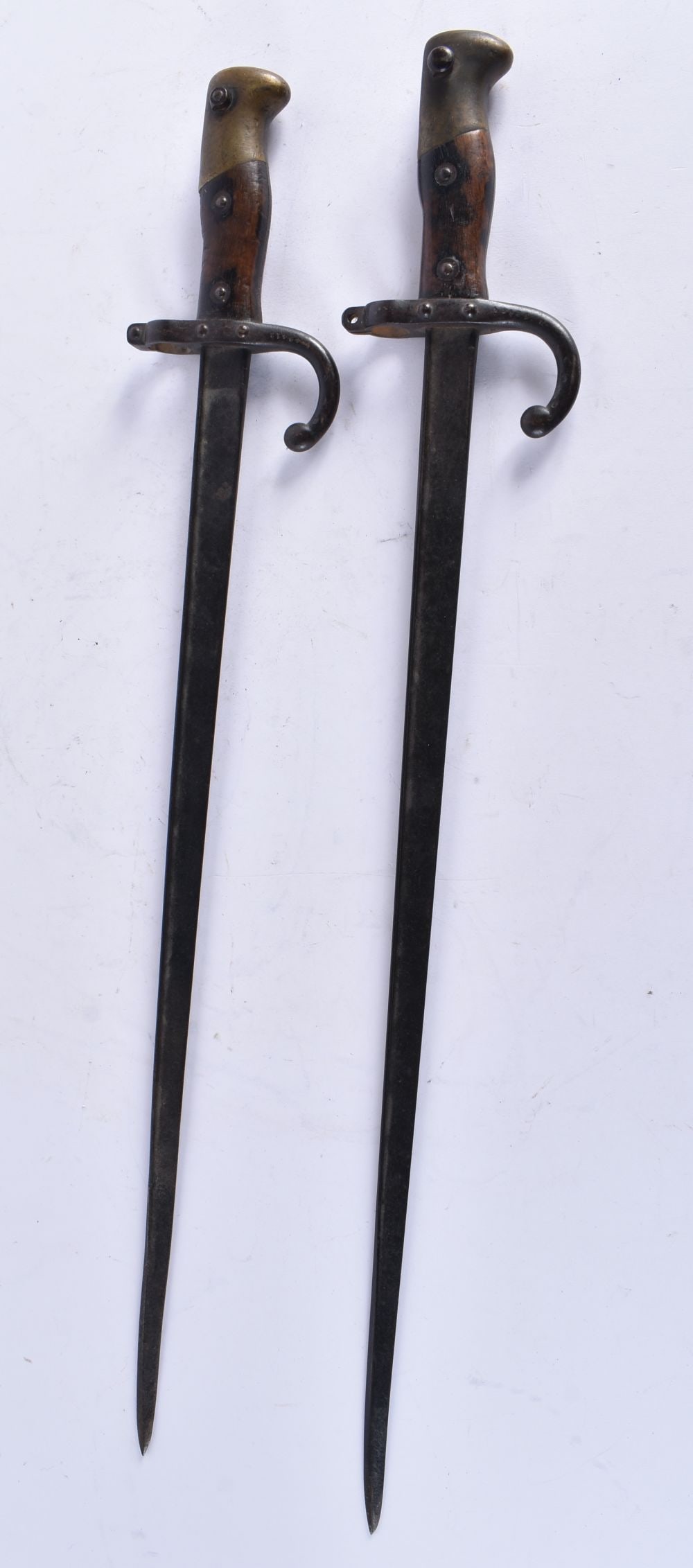 TWO ANTIQUE MILITARY BAYONETS. 64 cm long. (2): TWO ANTIQUE MILITARY BAYONETS. 64 cm long. (2)