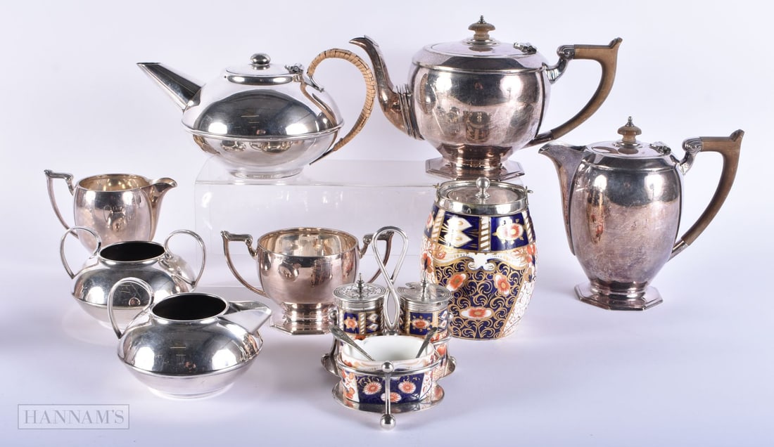 TWO ART DECO SILVER PLATED TEA SETS etc. (qty) (1 of 1)
