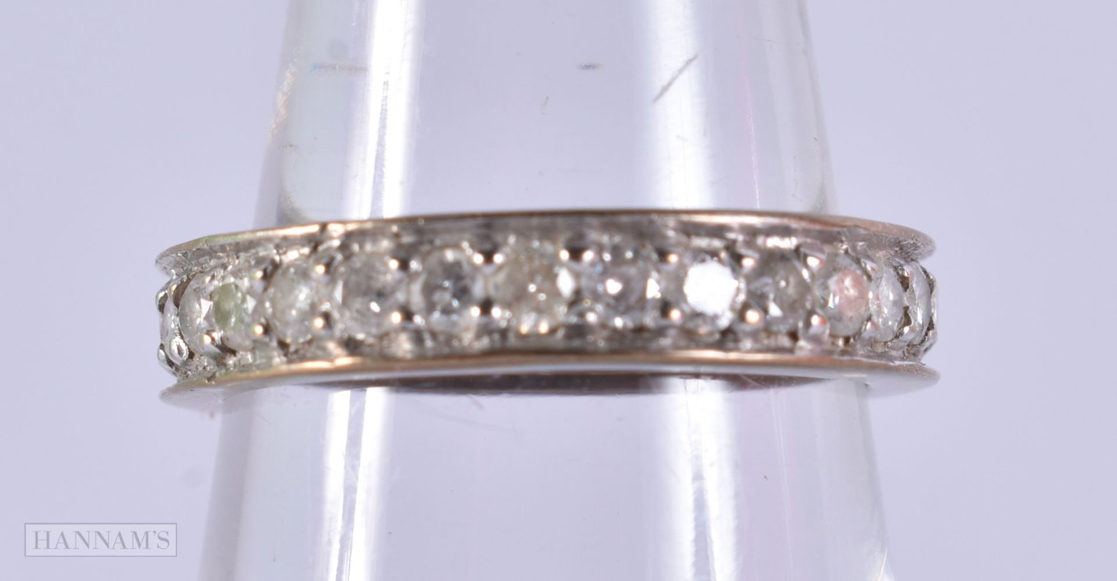 9ct gold diamond eternity band. Size J/K: 9ct gold diamond eternity band. Size J/K