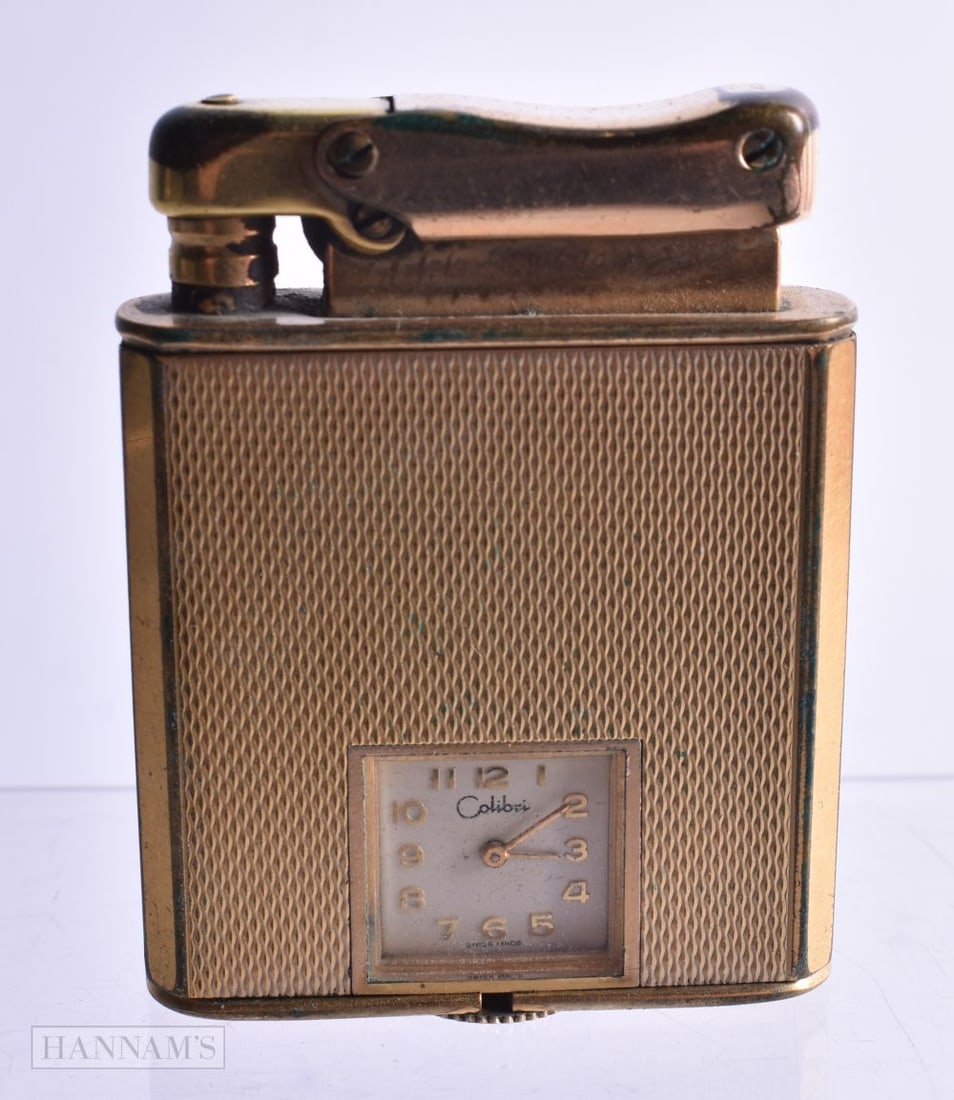 Vintage Colibri Watch / Lighter Gold Tone Hand-Wind WORKING. 5.25cm x 4 cm. (1 of 4)