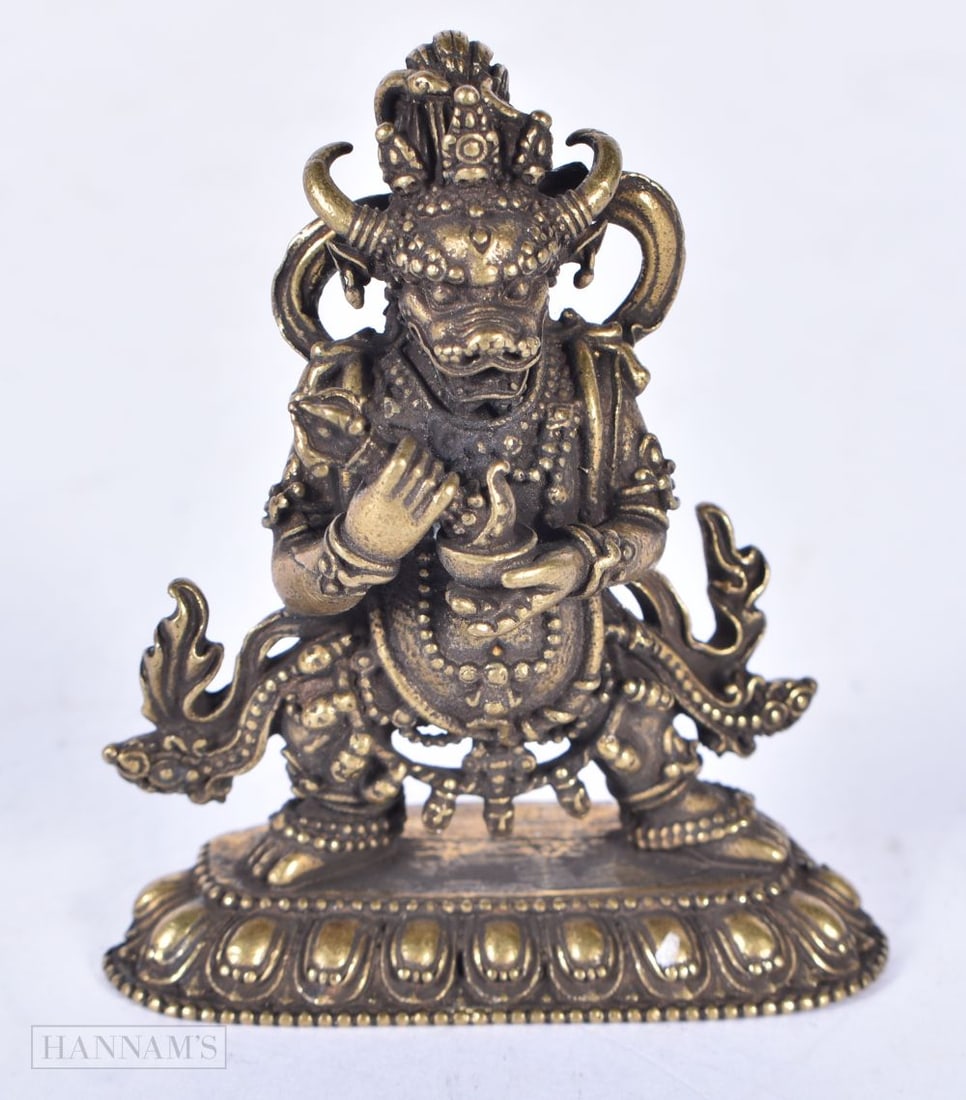 A Tibetan gilt metal Mahakala figure 6cm: A Tibetan gilt metal Mahakala figure 6cm