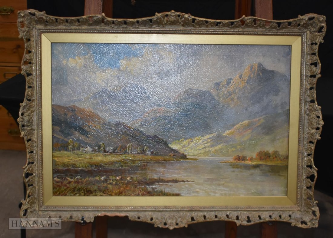 Francis E. Jamieson, 1895 to 1950. A framed oil landscape 38 x 60cm: Francis E. Jamieson, 1895 to 1950. A framed oil landscape 38 x 60cm