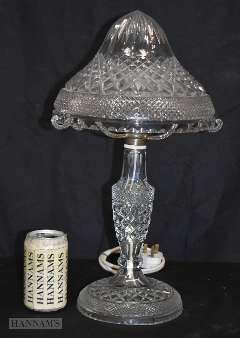 A cut glass lamp 47cm: A cut glass lamp 47cm