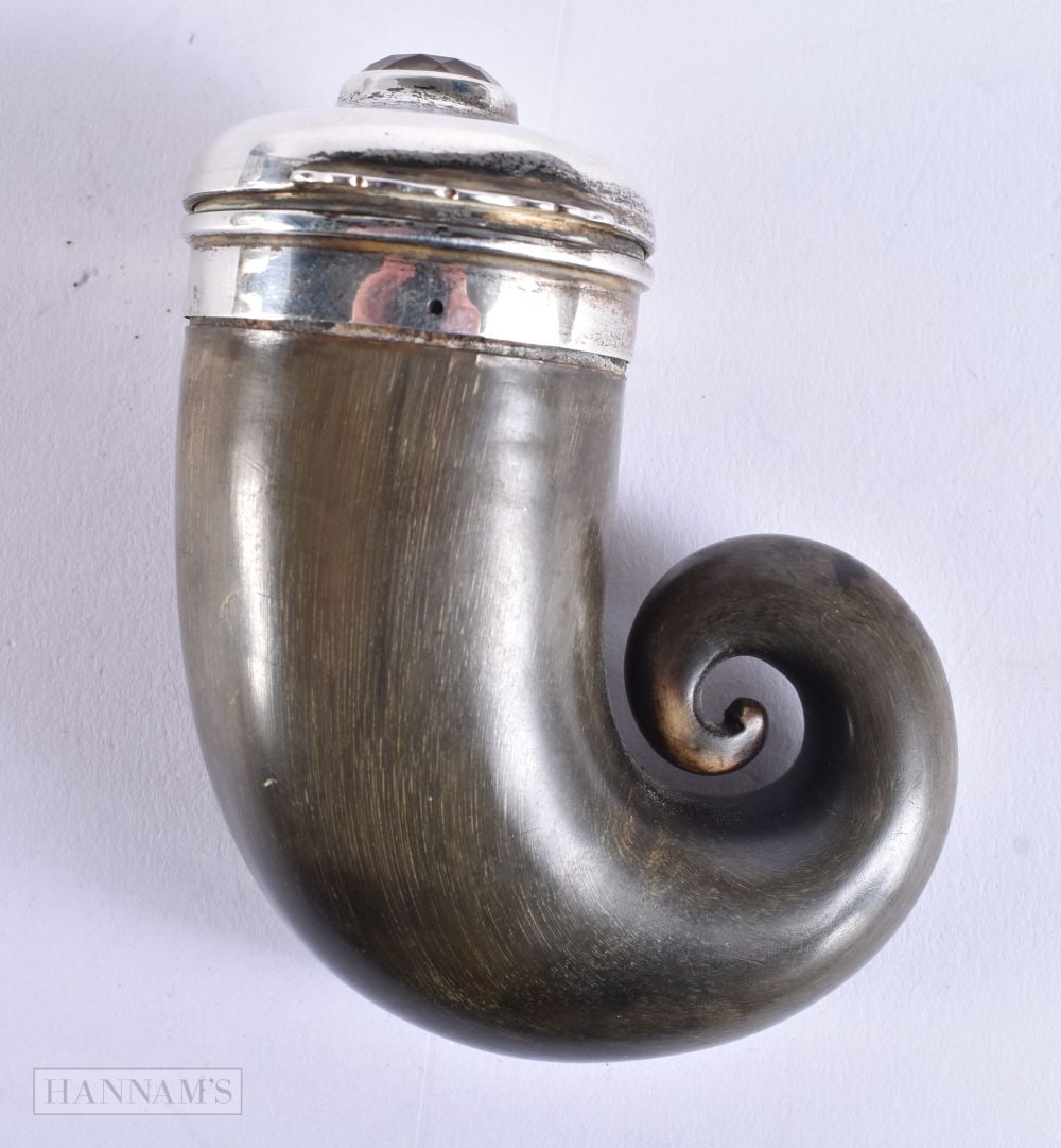AN ANTIQUE SCOTTISH CAIRNGORM HORN SNUFF MULL. 95 grams. 8.25 cm x 7.25 cm. (1 of 5)