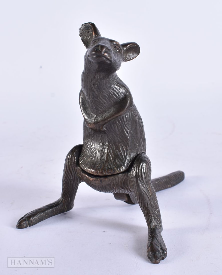 A RARE VICTORIAN BRONZE KANGAROO NUTCRACKER. 14 cm x 14 cm. (1 of 7)