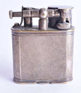Dunhill Antique 1920s Lift Arm Model A Sports Pocket Lighter Silver Plated Brass. 5 cm x 4 cm.: Dunhill Antique 1920s Lift Arm Model A Sports Pocket Lighter Silver Plated Brass. 5 cm x 4 cm.