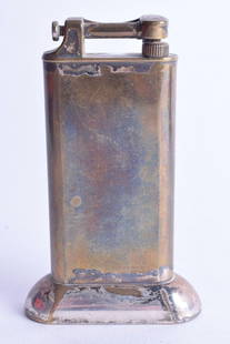 Dunhill Vintage 1930s Art Deco Lift Arm Table Lighter Silver Plated. 9 cm high.: Dunhill Vintage 1930s Art Deco Lift Arm Table Lighter Silver Plated. 9 cm high.