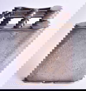Dunhill Stamped Vintage 1930s Art Deco Lift Arm Table Lighter Silver Plated. 10 cm x 7.5 cm.: Dunhill Stamped Vintage 1930s Art Deco Lift Arm Table Lighter Silver Plated. 10 cm x 7.5 cm.