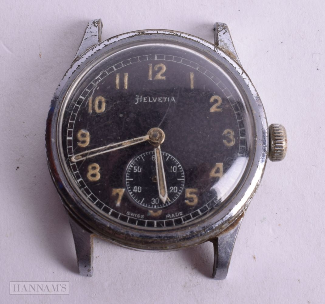 Helvetia DH German Military Issued Watch Hand-Wind SPARES & REPAIRS. 3.5 cm wide.: Helvetia DH German Military Issued Watch Hand-Wind SPARES & REPAIRS. 3.5 cm wide.