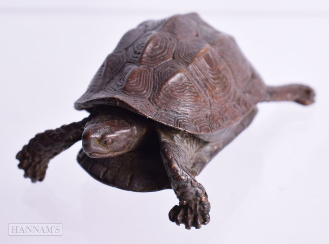 A BRONZE TURTLE.  4.9cm x 3.5cm x 2cm, weight 65.6g (1 of 4)